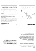 Audio Technica ATR-5200 - Owners Manual